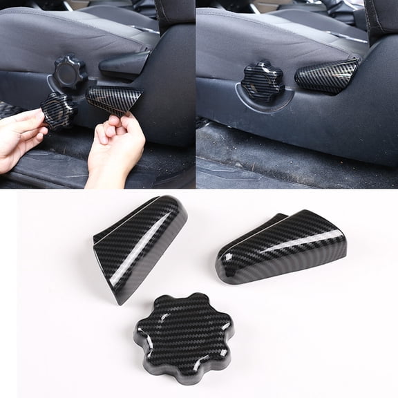 For Toyota Tacoma 2016-2020 Car Interior Seat Adjustment Switch Button Cover Trim ABS Carbon Fiber pattern