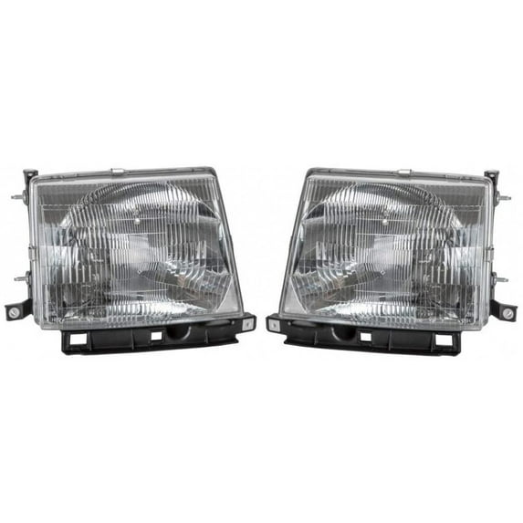 For Toyota Tacoma Headlight 1997 98 99 2000 Pair Driver and Passenger Side w/ Bulbs RWD Replacement For TO2502120