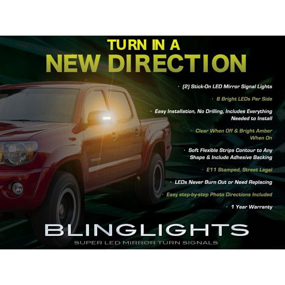 For Toyota Tacoma LED Side View Mirror Turn Signal Lights Signaler Lamp Set