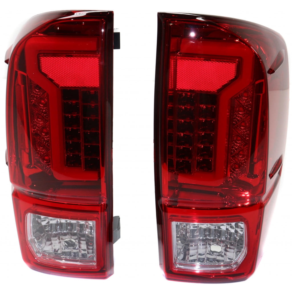 For Toyota Tacoma Tail Light Assembly 2016 2017 Pair | LED | Red and Clear Lens
