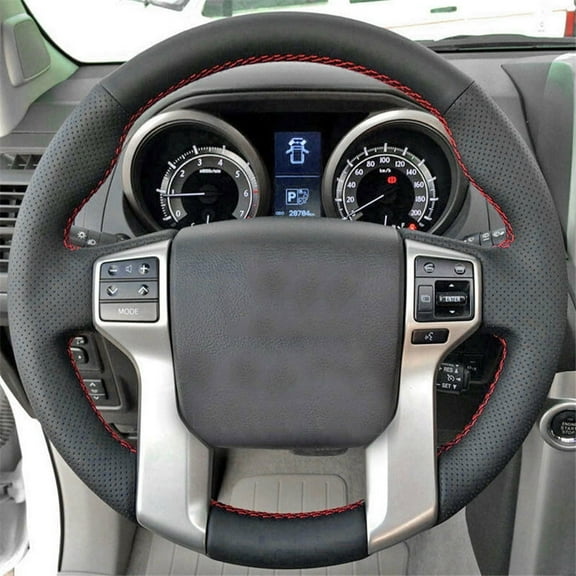 For Toyota Tacoma Tundra 4Runner DIY Stitching Real Leather Steering Wheel Cover