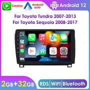 For Toyota Tundra 2007-2013 Sequoia 2008-2017 Apple Carplay Android 12 Bluetooth GPS Navigation 2+32GB Car Stereo Radio Audio System