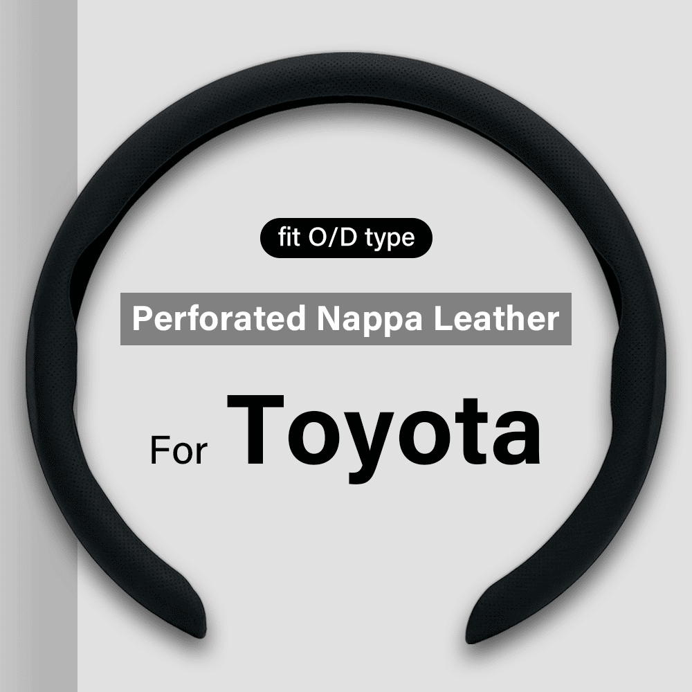 For Toyota Ultra-thin Nappa Leather Steering Wheel Cover, Clip on Breathable and Anti-Slip Design, Black Car Accessories Fit for 14.5”-15”