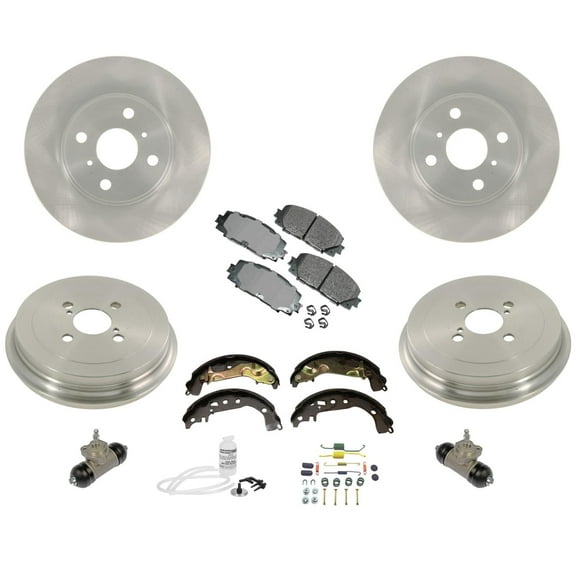 For Toyota Yaris 15-18 Disc Rotors Pads Drums Brake Shoes Springs Cylinders 10pc