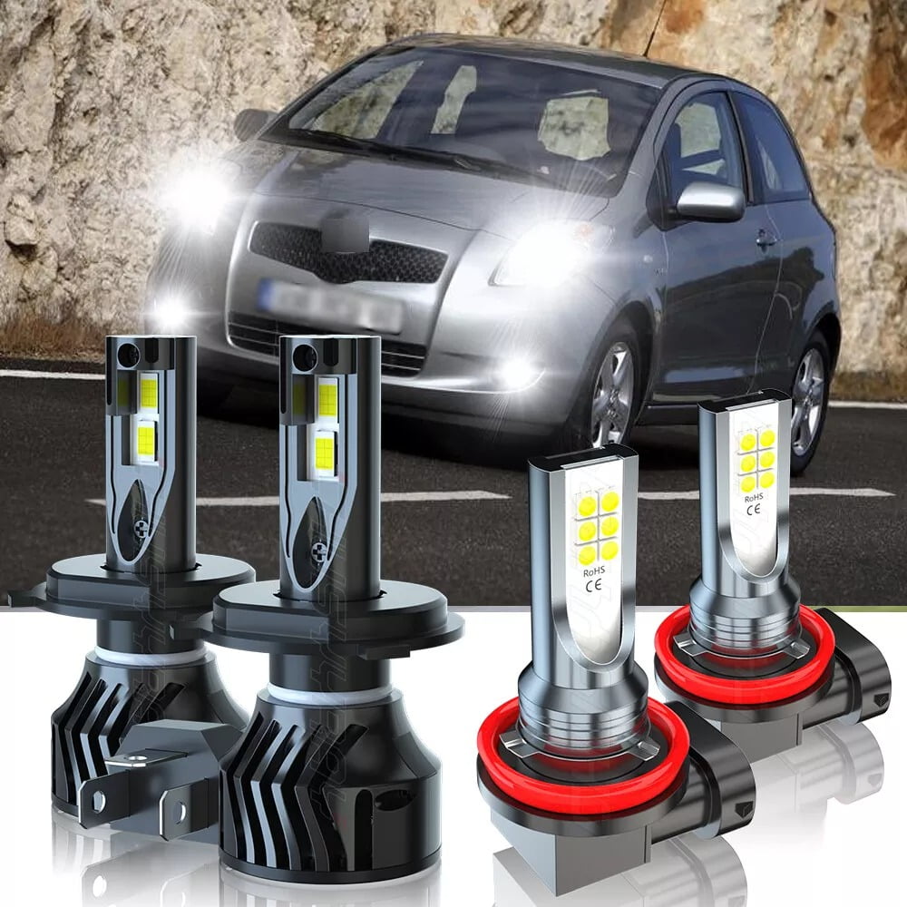 For Toyota Yaris 2006 2007 2008 2009 2010 - 4x LED Headlight Fog Light ...