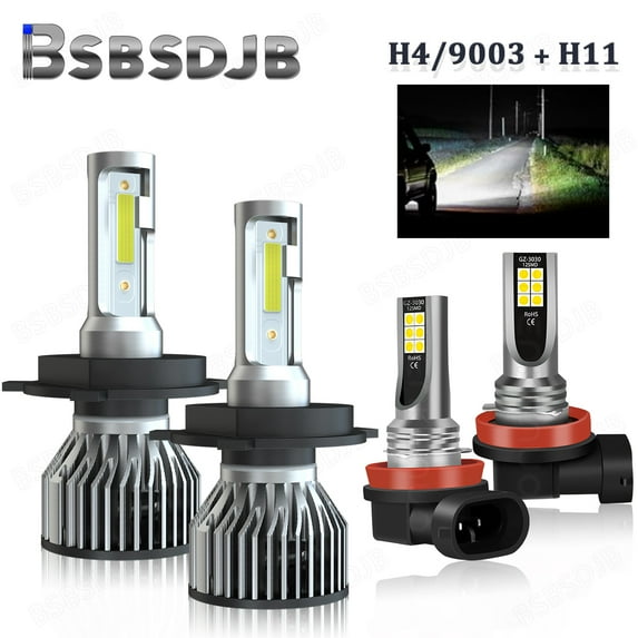 For Toyota Yaris 2006-2014 Combo H4 9003 LED Headlight H11 Fog Light Bulbs White