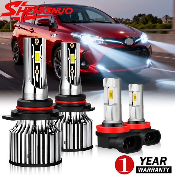 For Toyota Yaris SE 2015-2017 6500K Combo LED Headlights + Fog Light Bulbs
