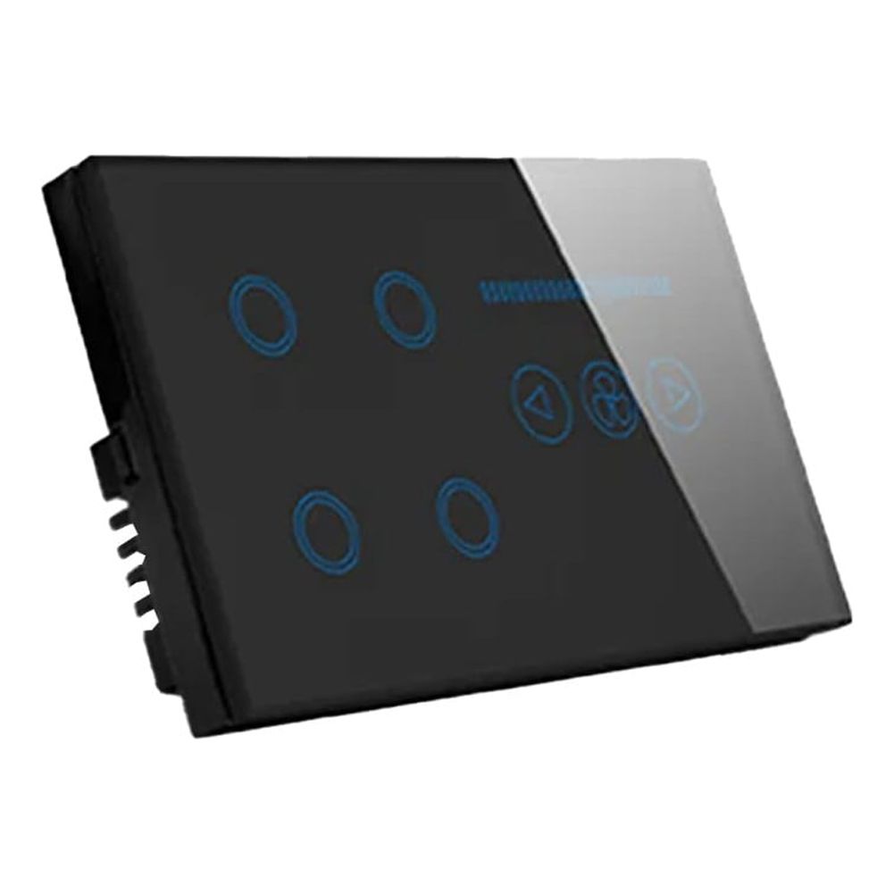 For Tuya Light 4 Gang Switch Fan Speed Dimmer Interruptor Glass Touch