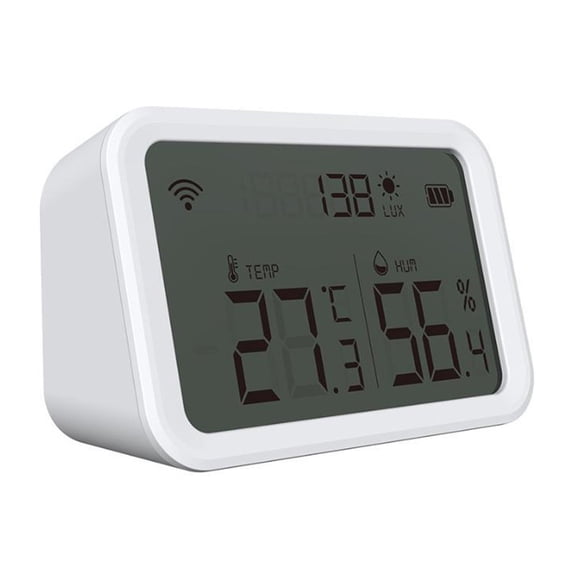 For Tuya Temperature Humidity Sensor Lux Light Detector With Lcd Screen
