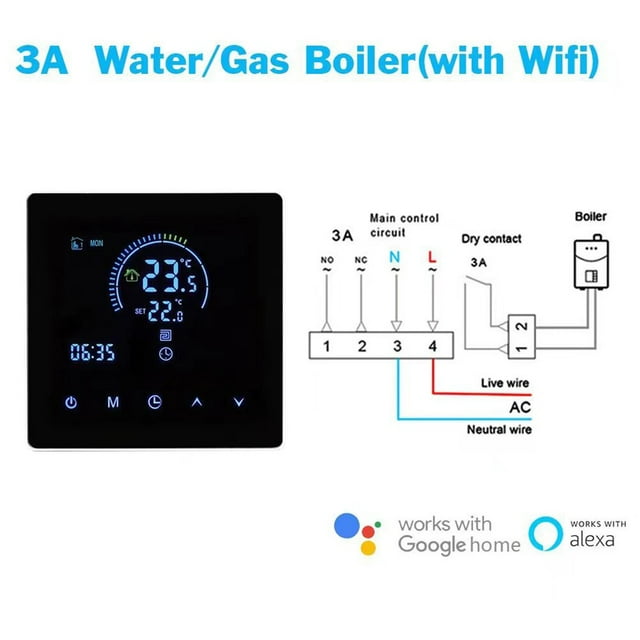 For Tuya Touch Screen Thermostat Wifi Temperature Controller With Lcd