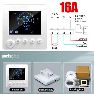 Mitsubishi Wireless Programmable Thermostat, Touch Screen, Backlit