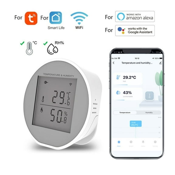 For Tuya Wifi Temperature Humidity Sensor Indoor Hygrometer Thermometer Detector Smart-Life App Support Alexa-Google Home