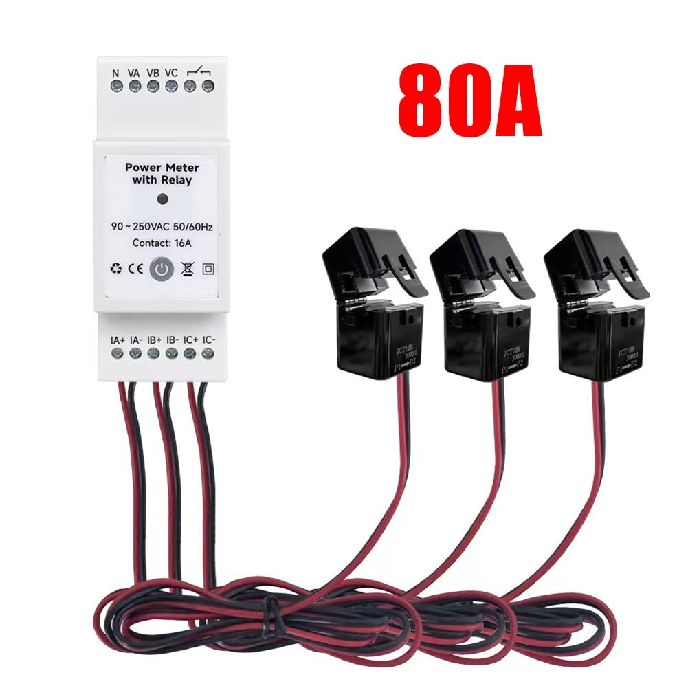 For Tuya for Smart Din Rail Power Monitor Voltage Current 3-Phase Energy Meter