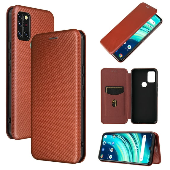For UMIDIGI A9 Pro Carbon Fiber Texture Horizontal Flip TPU + PC + PU Leather Case with Card Slot