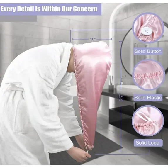 For Ultra Long Bonnet Wrap Absorbent Drying Fast Women Hair Girls Cap Towel Silk Satin