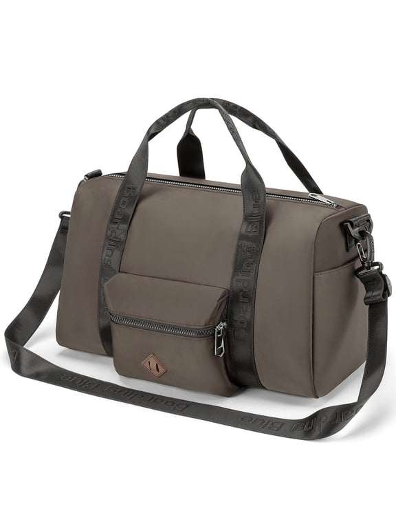 For United Airline 17x10x9 Inches Personal Item Underseat Travel duffle bag, ports Tote Gym Bag,Shoulder Weekender Overnight Bag (Beige)