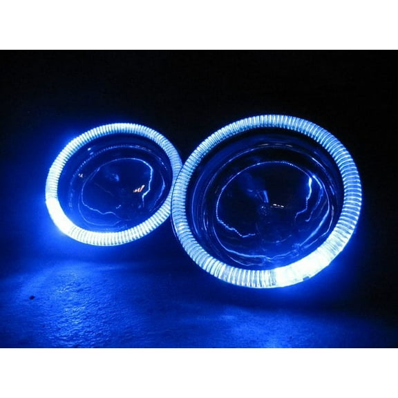 For Univerasal Headlight 4" Blue LED Addon Angel Eye Halo Headlamp Rings
