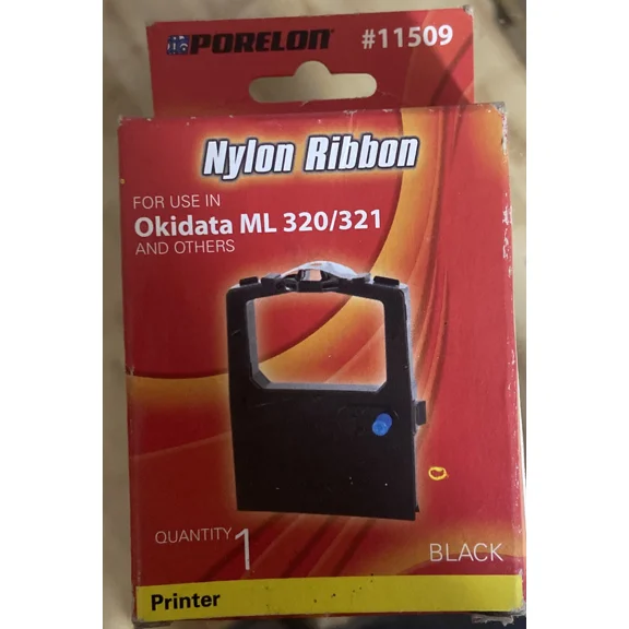 For Use In Okidata Microline 320 321 Black Nylon Ribbon By Porelon #11509