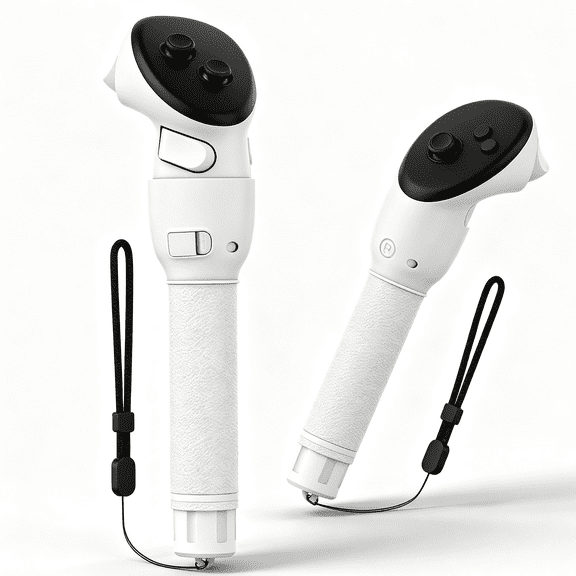 For VR Controller Handle Attachments White 2 Pack Adjustable Golf Club Handle Grips Gaming Accessories Compatible with MetaQuest3s/Quest3