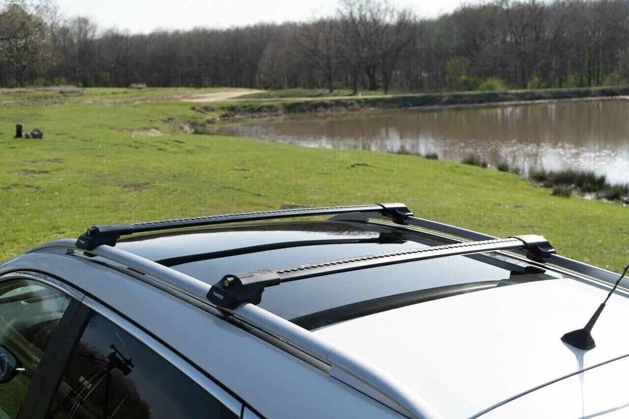 For VW Atlas 2018 - 2023 Black Aluminium Roof Rack Cross Bars Lockable ...