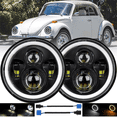 thumbnail image 1 of For VW Dune Buggy Rail Buggy 7" Round LED Headlights Halo Hi/Lo DRL Turn Signal, 1 of 14
