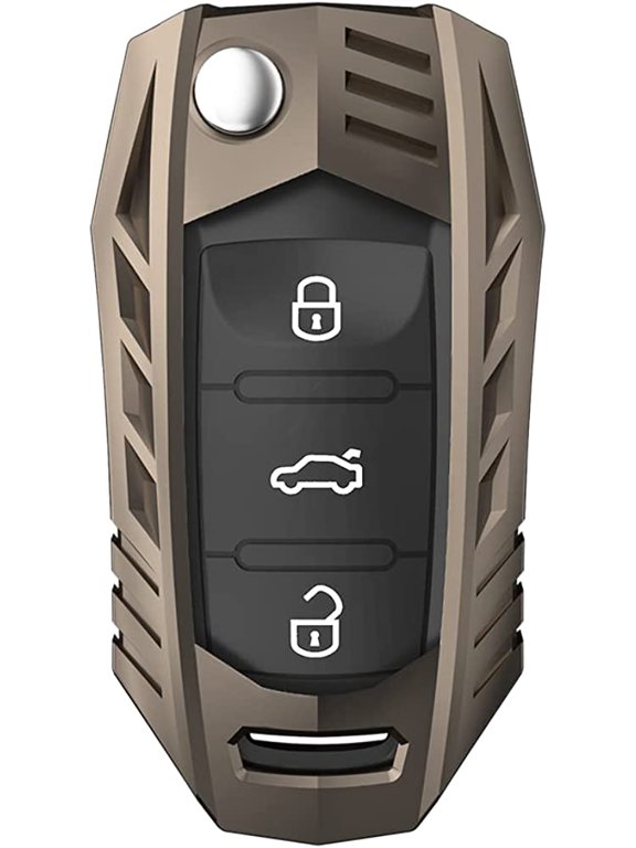 For VW Flip Key Fob Cover,for VW Beetle Passat Tiguan Touran Jetta MK1-MK6 Golf GTI Metal Accessories Key Fob with Keychain