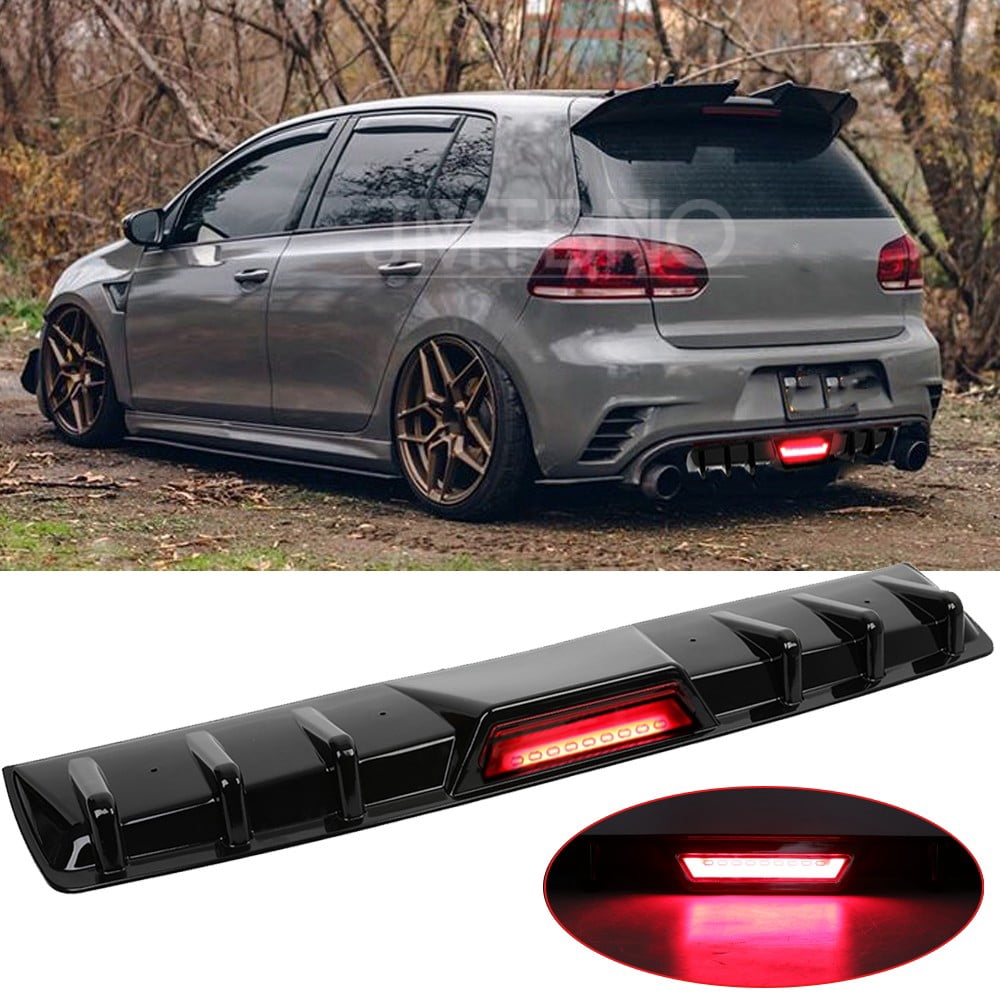 Mk6 Golf Rear Diffuser For VW Golf GTI MK6 MK7 MK7.5 Gloss Rear Bumper Diffuser Spoiler LED ...