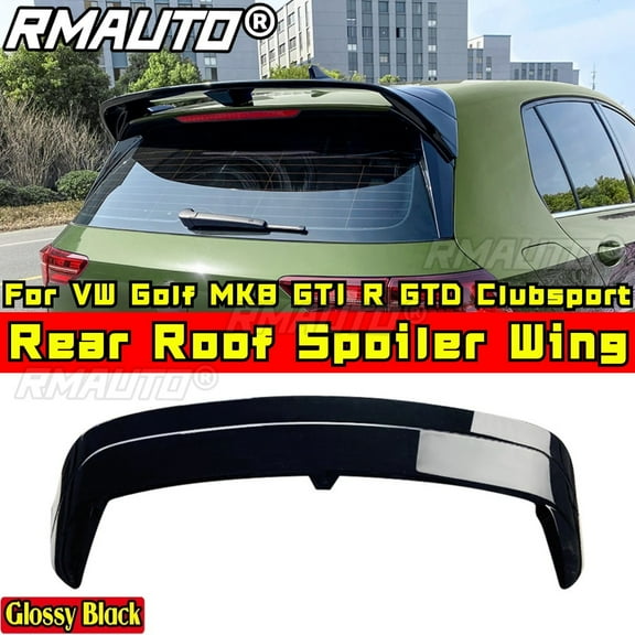 For VW Golf MK8 GTI R GTD Clubsport Body Kit Rear Trunk Spoiler Glossy Black CS Style Roof Spoiler Rear Wing Car Accessories