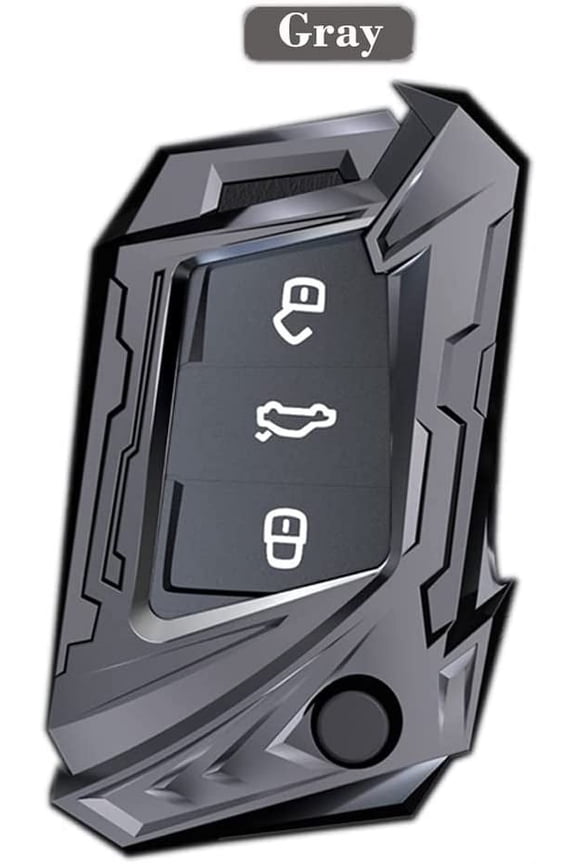 For VW Key Fob Cover Flip Key Case Shell for VW Golf 7 MK7 Polo Jetta 4 Touran T-ROC Key Remote Control Protector Keyless with Key Chain (Grey)