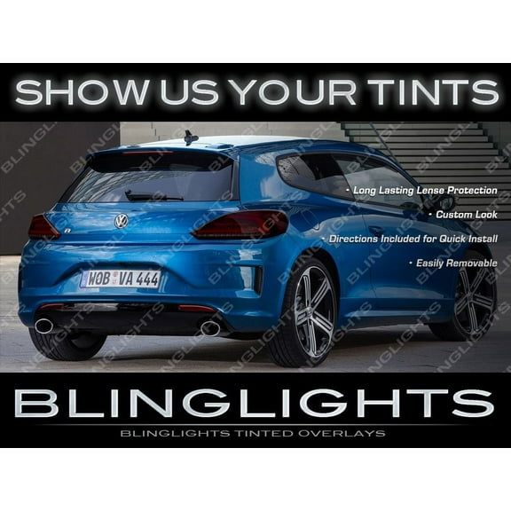 For VW Scirocco R Murdered Out Tail Lights Overlays Kit Smoked Lamp Lense Covers Volkswagen