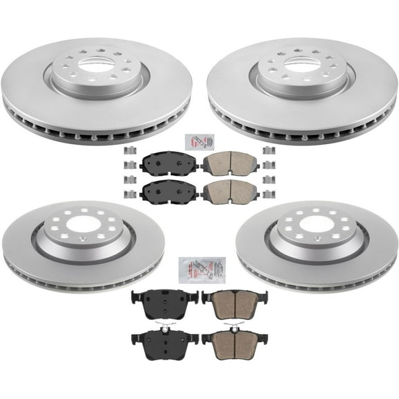 For Volkswagen Atlas 2018-2023 Front + Rear Disc Brake Rotors Disc Brake Pads