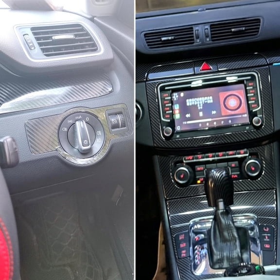 For Volkswagen CC 2009-2018 Interior Central Control Panel Door Handle Carbon Fiber Stickers Decals Car Styling Accessories