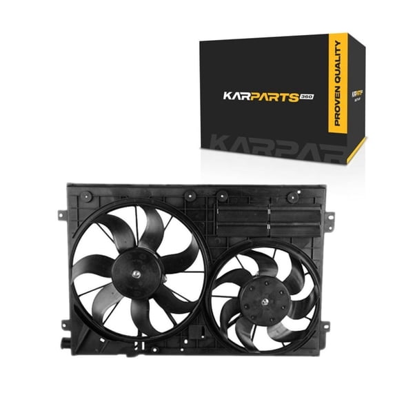 For Volkswagen Eos 2007-2016 Radiator And Condenser Fan Assembly | Dual Fan | Fits All | Replacement For VW3115113 | 1K0121205AD9B9, 1K0121205AJ