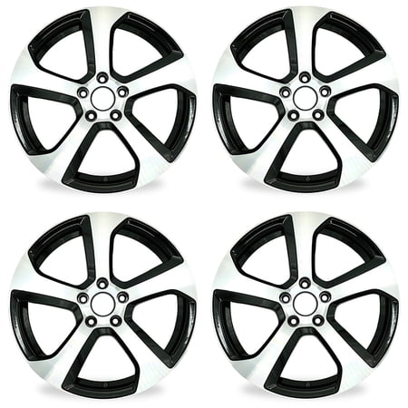 For Volkswagen Golf GTI New Set of 4 18x7.5 Alloy Wheel 2014-2020 Machined Black OEM Design Wheel 18” Replacement Rim