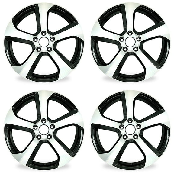 For Volkswagen Golf GTI New Set of 4 18x7.5 Alloy Wheel 2014-2020 Machined Black OEM Design Wheel 18 Replacement Rim