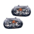 thumbnail image 1 of For Volkswagen Golf Headlight Assembly 2003 04 05 06 2007 Pair Driver and Passenger Side w/Bulbs Black Housing Replaces For VW2502122, 1 of 5