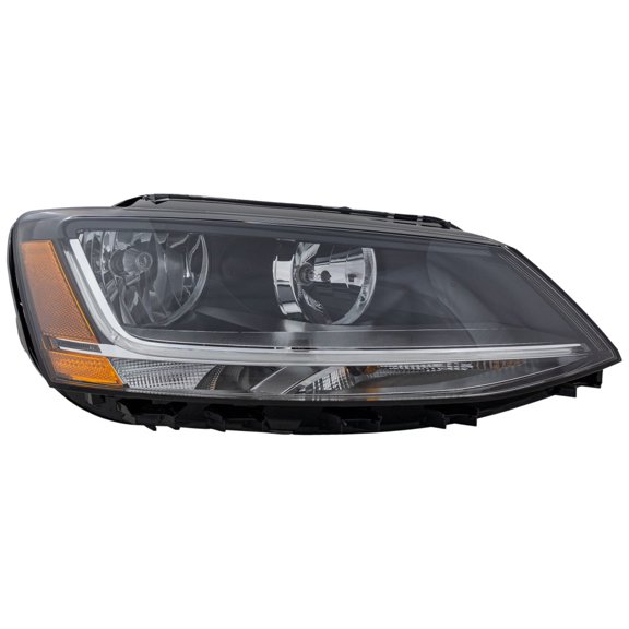 For Volkswagen Jetta 2017 2018 Headlight Passenger Side | Clear Lens | w/ LED Daytime Running Light | Replacement For VW2503168 | 5C7941006J