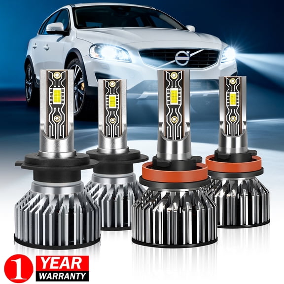 For Volvo V60 Cross Country 2015-2018 Front LED Headlight High/Low Beam Lamps 6000K White