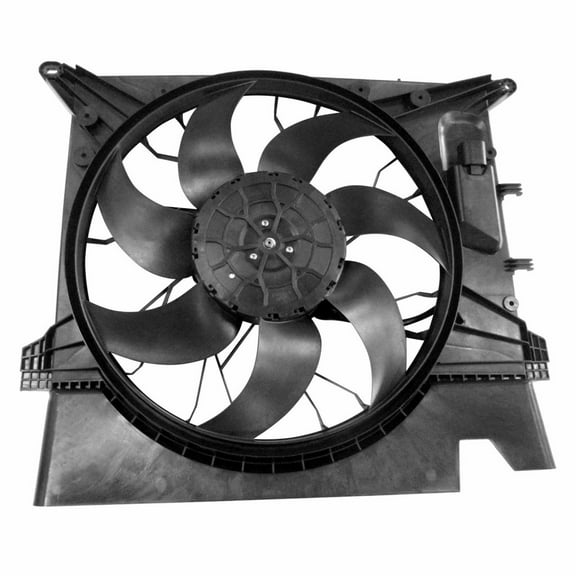 For Volvo XC90 Cooling Fan Assembly for Radiator / A/C Condenser 2003-2014 w/ Brushless Motor w/ Fan Control Module For VO3115112 | 306800053