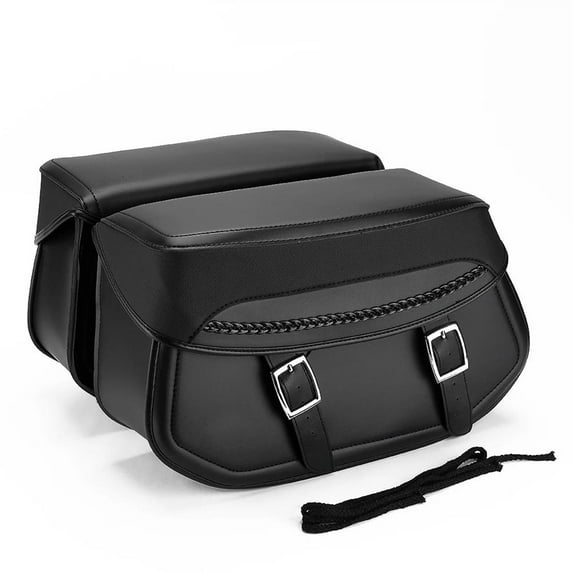 For Vstar Shadow For Sportster Touring Universal PU Leather Waterproof Saddle Bag Travel Pack Bag Motorcycle Saddlebag Side Bag