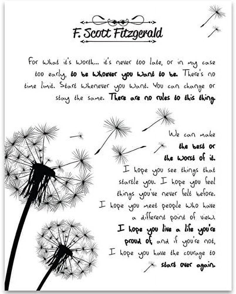 For What It's Worth F. Scott Fitzgerald 11x14 Unframed Art Print