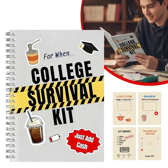 The 'For When..' College Survival Kit Gift Card Book,2026 College Graduation Gift Card Holder Book,Funny Interactive Pages Money Cash Holder,college gift card book