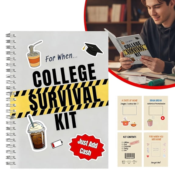 The 'For When..' College Survival Kit Gift Card Book,2026 College Graduation Gift Card Holder Book,Funny Interactive Pages Money Cash Holder,college gift card book