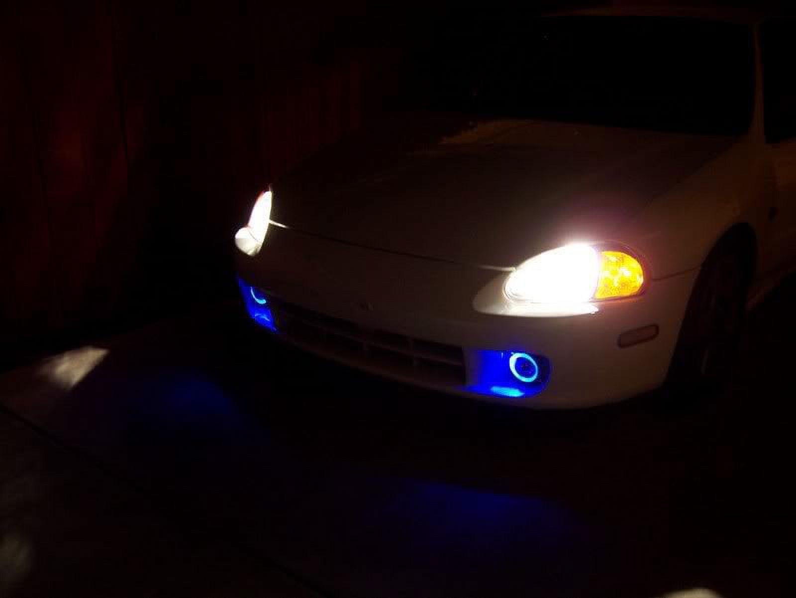 Blinglights White Halo Angel Eye LED Fog Light Kit For Honda Del Sol (1992-1995) – Clear Lens, Cold White
