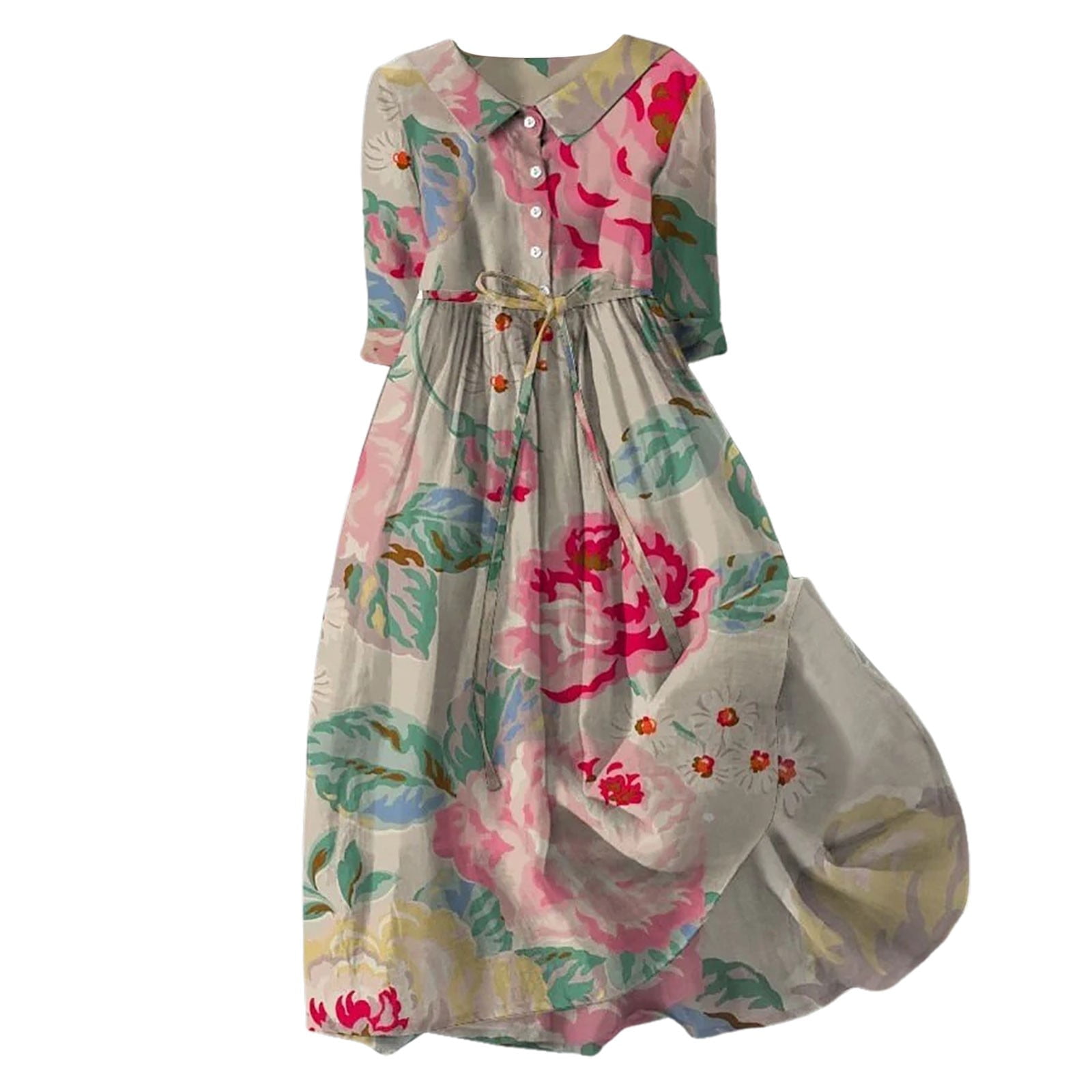 chinese dress ladies Spring Elegant Y2k Midi Dress Women Casual Lace One Piece Dress Korean Cute  Vintage Floral Dress Party Long Sleeve : Amazon.se: Fashion main image 1