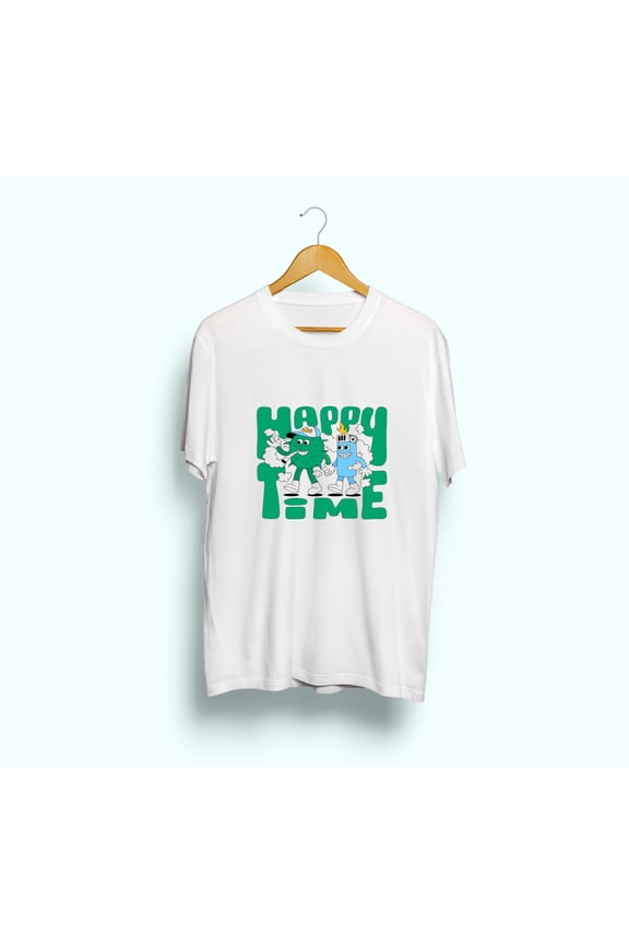 For Women & Men’s Happy Time Graphic Print Short Sleeve T-shirt Collection