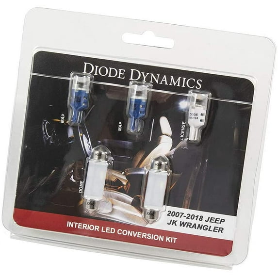 Diode Dynamics Blue Interior LED Kit compatible with Jeep Wrangler JK, Stage 1