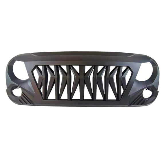 For Wrangler JK JKU 2007-2017 ABS Racing Grill Radiator Grille Front Bumper Mesh Grills Cover With Amber Lights Accessories