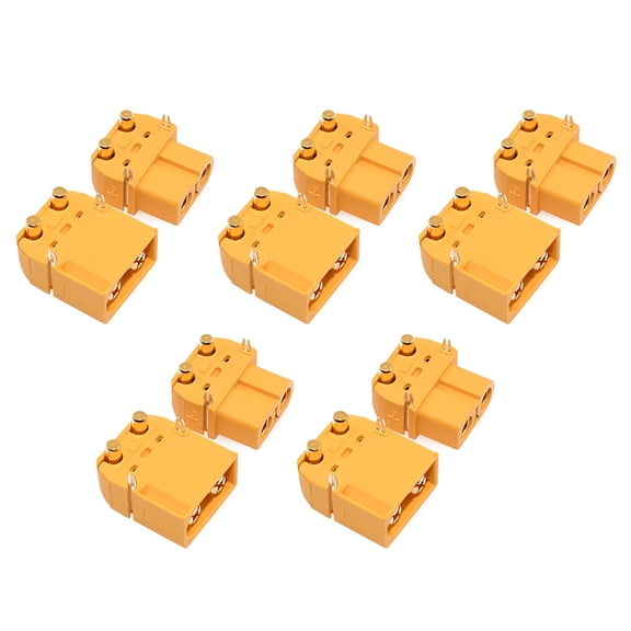 For XT60PW Gold-Plated Copper Connectors Male Female, Max 45A/60A RC/MC, Precision Molds Processing, 5Sets