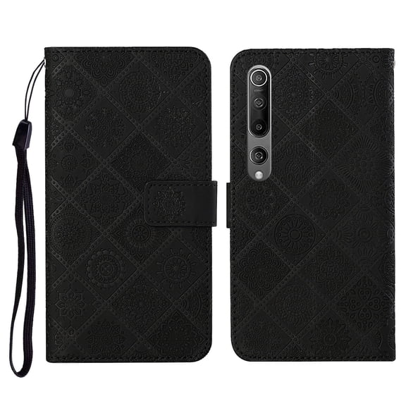 For Xiaomi Mi 10 5G Ethnic Style Embossed Pattern Horizontal Flip Leather Case with Holder & Card